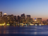 City Skyline at Dusk  Boston  Massachusetts  USA