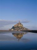 Mont St Michel (Mont Saint-Michel) Reflected in Water  Manche  Normandy  France  Europe