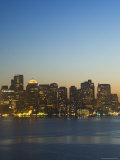 City Skyline at Dusk  Boston  Massachusetts  USA