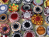 Colourful Nubian Skullcaps for Sale  Philae  Aswan  Egypt  North Africa  Africa