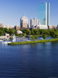 The John Hancock Tower and City Skyline Across the Charles River  Boston  Massachusetts  USA