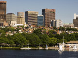 Beacon Hill and City Skyline Across the Charles River  Boston  Massachusetts  USA