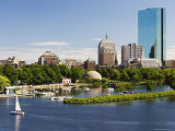 The John Hancock Tower and City Skyline Across the Charles River  Boston  Massachusetts  USA
