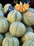Melons for Sale on Market in the Rue Ste Claire  Annecy  Haute-Savoie  Rhone-Alpes  France  Europe