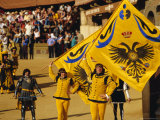 The Palio  Standard Bearers of the Aquila (Eagle) Contrada  Siena  Tuscany  Italy  Europe