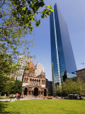 Trinity Church and the John Hancock Tower  Copley Square  Boston  Massachusetts  USA