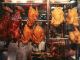 Cooked Peking Duck Displayed in Restaurant Window  Hong Kong  China  Asia