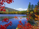Fall Colours  Moose Pond  with Mount Pleasant in the Background  Maine  New England  USA
