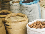 Sacks of Nuts and Lentils in the Spice Souk  Deira  Dubai  United Arab Emirates  Middle East