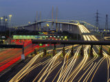 Tollgates on Queen Elizabeth Bridge at Night  M25  Dartford  Kent  England  UK  Europe