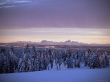 Sunset on Grand Tetons from Two Tops  West Yellowstone  Montana  USA