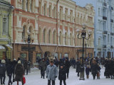 Moscow Street in Winter  Russia