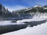 River in Winter  Refuge Point  West Yellowstone  Montana  USA