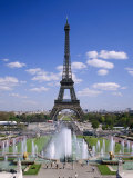 The Eiffel Tower with Water Fountains  Paris  France