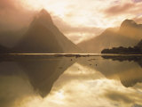 New Zealand  South Island  Milford Sound  Mitre Peak at Sunset