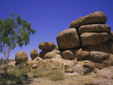 Rounded Rock Formations  the Pebbles  or Devil's Marbles  Northern Territory  Australia