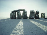 Stonehenge  Unesco World Heritage Site  in Winter Snow  Wiltshire  England  United Kingdom  Europe