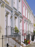 Terraced Houses and Wrought Iron Railings  Kensington  London  England  UK