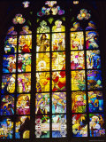 Stained Glass Windows  St Vitus Cathedral  Prague  Czech Republic  Europe