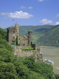 Rheinstein Castle Overlooking the River Rhine  Rhineland  Germany  Europe