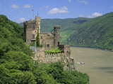 Rheinstein Castle Overlooking the River Rhine  Rhineland  Germany  Europe