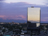 Sunset Over Downtown Achorage  Alaska  United States of America (USA)  North America