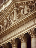 Detail of the New York Stock Exchange Facade  Manhattan  New York City  USA