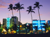 Ocean Drive Sunset  South Beach  Miami Beach  Florida  USA