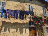 Volterra  Tuscany  Italy Washing Hanging on a Line