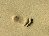Child's Footprints on Beach at Santa Maria  Sal (Salt)  Cape Verde Islands  Africa