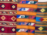 Traditional Woven Fabrics in Tourist Shops  Mitla  Oaxaca  Mexico  North America