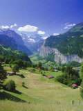 View Over Lauterbrunnen from Wengen  Bernese Oberland  Swiss Alps  Switzerland  Europe