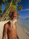 Portrait of a Rasta Man at Pigeon Point  Tobago  Trinidad and Tobago  West Indies  Caribbean