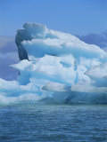 Ice Formed Under Pressure Appears Blue  Monaco Glacier  Leifdefjorden  Svalbard  Norway