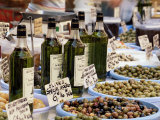 Olives and Olive Oil on Sale at a Market  Provence-Alpes-Cote-D'Azur  France