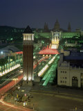 High Angle View Over Placa D'Espanya  Catalonia (Cataluna) (Catalunya)  Spain