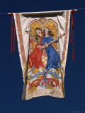 Colourful Banner for the Annual Fete Du Grand Fauconnier  Midi-Pyrenees  France