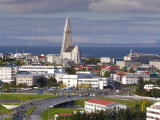 The 75M Tall Steeple and Vast Modernist Church of Hallgrimskirkja  Reykjavik  Iceland