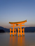 Shinto Shrine Illuminated at Dusk  Island of Honshu  Japan