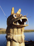 Detail of Decoration on Traditional Reed Boat  Lake Titicaca  Peru