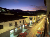 Street View at Night  Cajamarca  Peru  South America