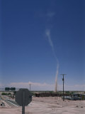 Mini Twister (Dust Devil) Forms Above Town  San Pedro De Atacama  Chile  South America