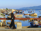 Woman on Xom Bong Bridge  Nha Trang  Vietnam  Asia