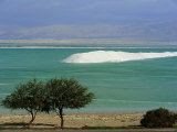 Mined Sea Salt at Shallow South End of the Dead Sea Near Ein Boqeq  Israel  Middle East