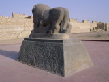 Statue of a Lion Overpowering a Man  Archaeological Site of Babylon  Iraq  Middle East