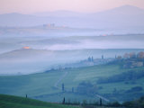 Early Morning Landscape Near Pienza  Siena  Tuscany  Italy