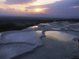 Terraces at Pamukkale  Hierapolis-Pamukkale  Denizli Province  Anatolia  Turkey  Asia Minor  Asia
