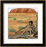 An Australian Aborigine Playing a Didgeridoo