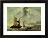 Calm Or  Boats Near the Coast  after 1651