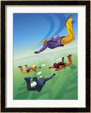 Four Skydivers in Mid-Air